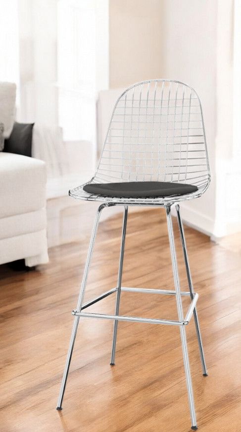 Eames Wire Bar Stool Barhocker Medium mit Sitzpolster Vitra 