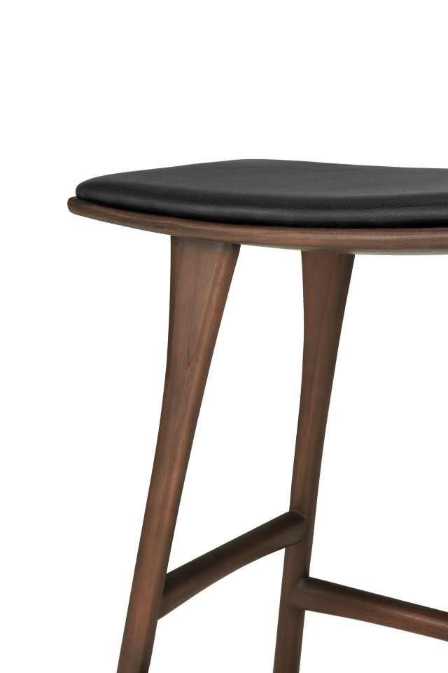 Osso Counter Stool Barhocker mit Sitzpolster Leder Schwarz Ethnicraft