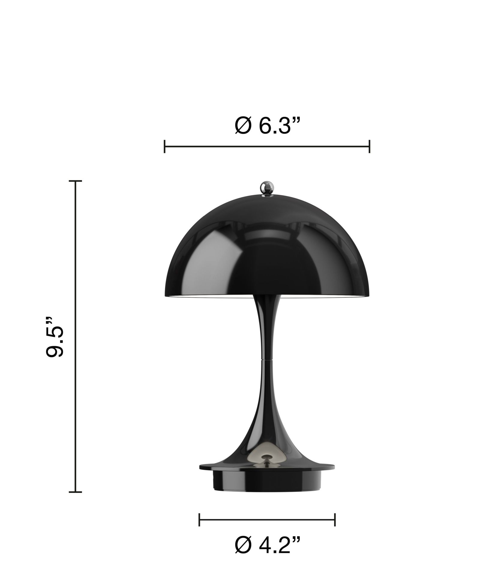 Panthella 160 Portable V3 Akku LED-Tischleuchte Indoor/Outdoor Louis Poulsen Undurchsichtig schwarz