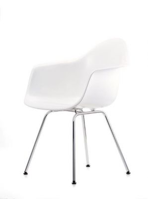 Eames Plastic Arm Chair DAX Stuhl Vitra Chrom - Weiss