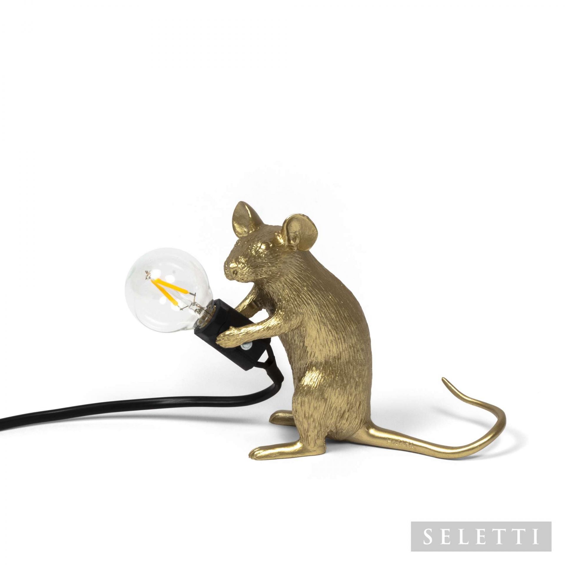 Mouse Lamp gold Mac mit USB Leuchte Seletti EINZELSTÜCK