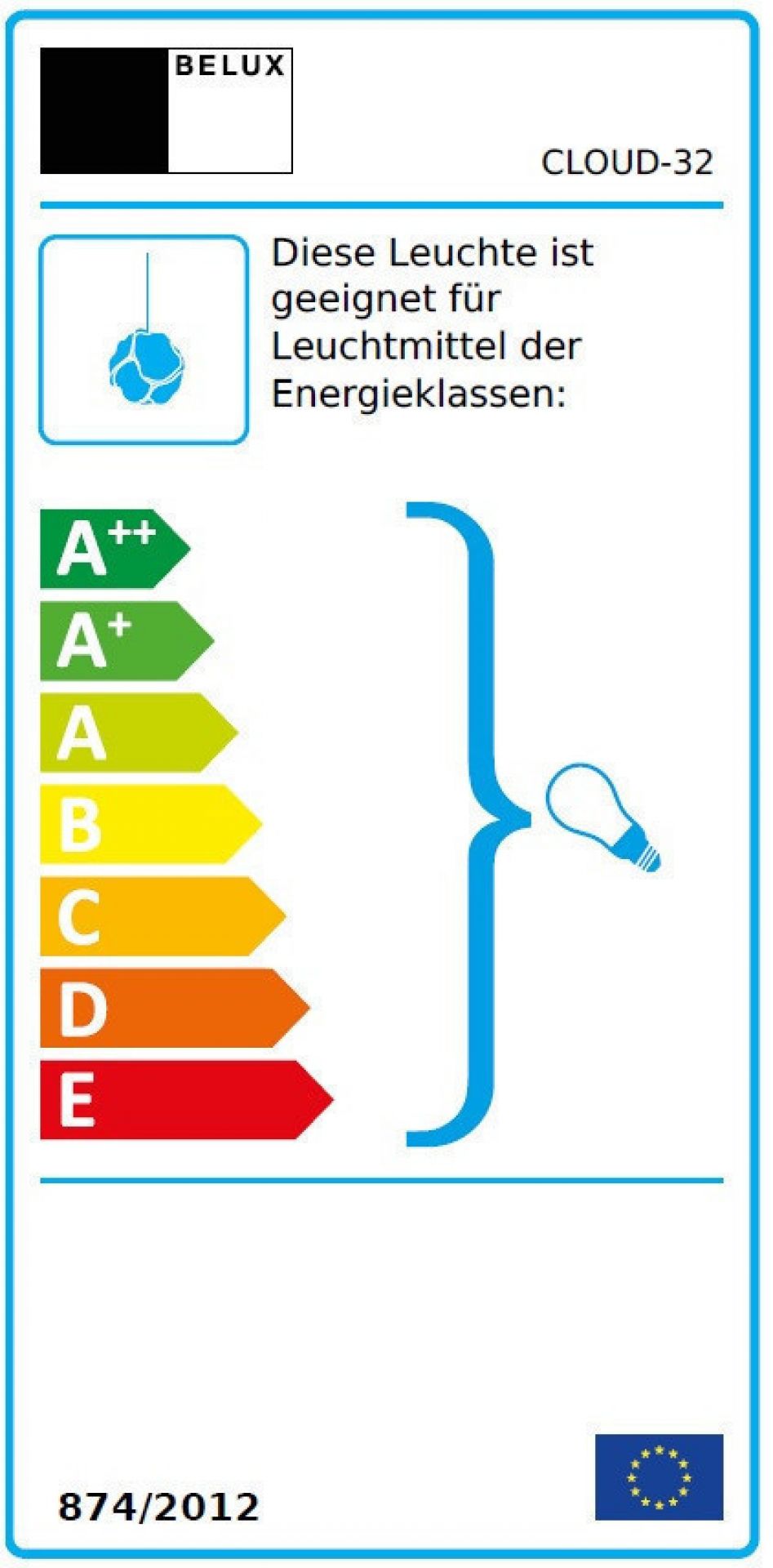 E27 Cloud Pendelleuchte Belux
