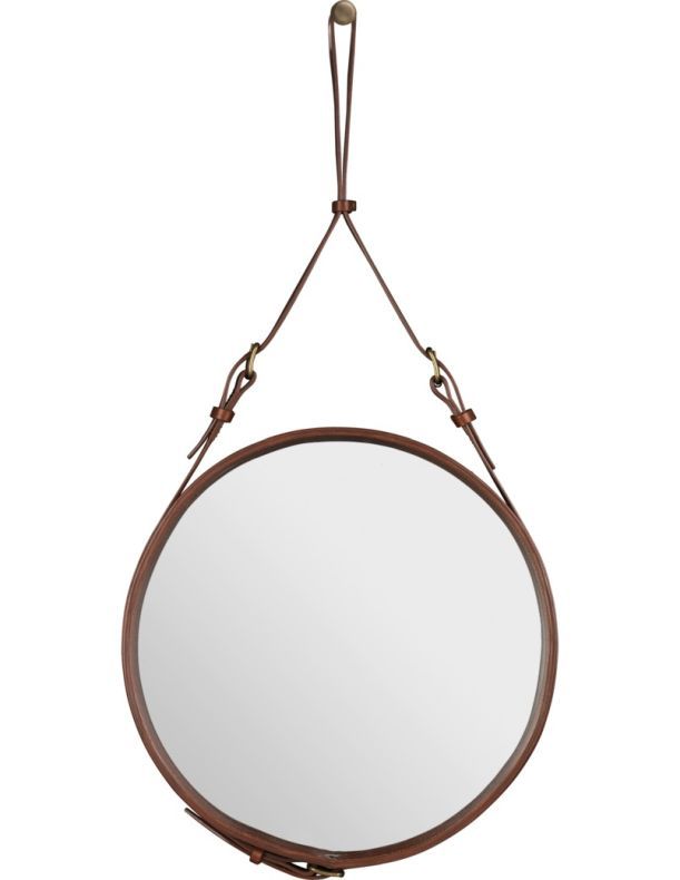 Adnet Circular Wandspiegel Braun Ø 45 cm Gubi