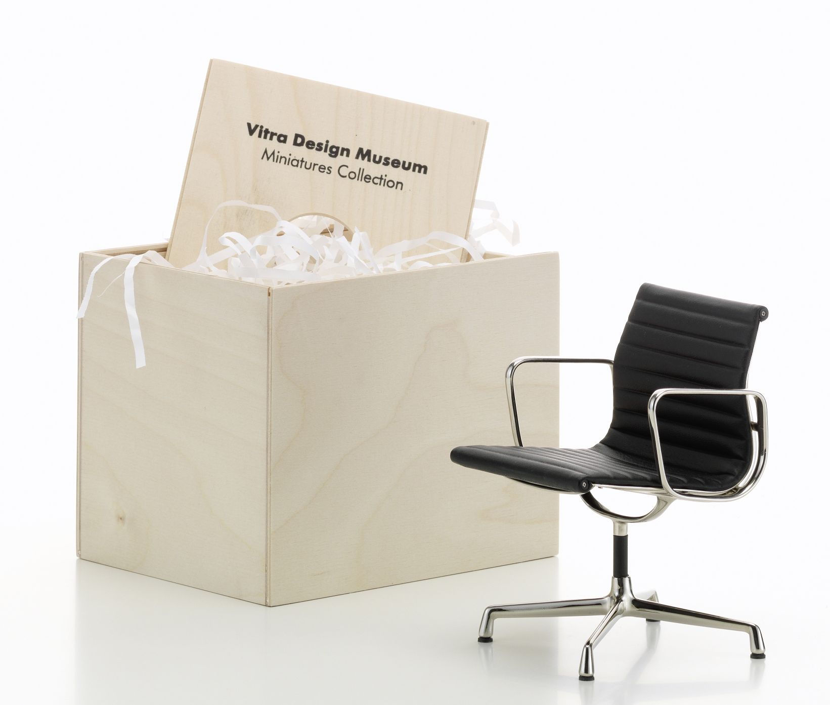 MINIATUR (Verkleinerung) Aluminium Chair Drehstuhl Leder [1958] Miniatur Vitra