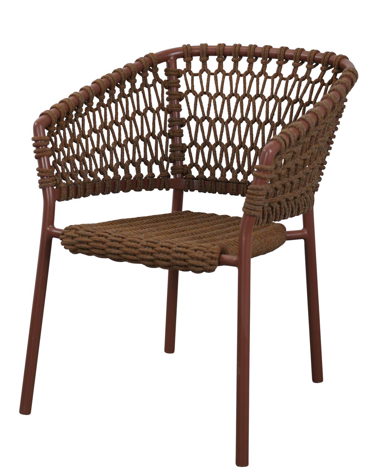 Ocean Sessel von Cane-Line in Umber Brown: Outdoor-Sessel mit geflochtener Sitzfläche und Rückenlehne.