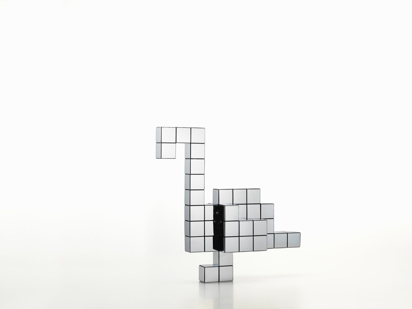 Panton Cubes Flamingo Chrom Skulptur / Tierfigur Vitra