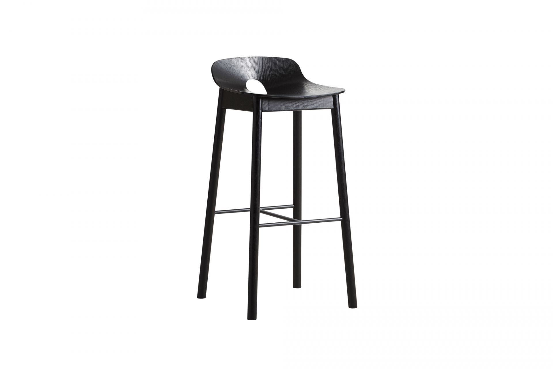 Mono Barhocker Schwarz Lackierte Esche Woud