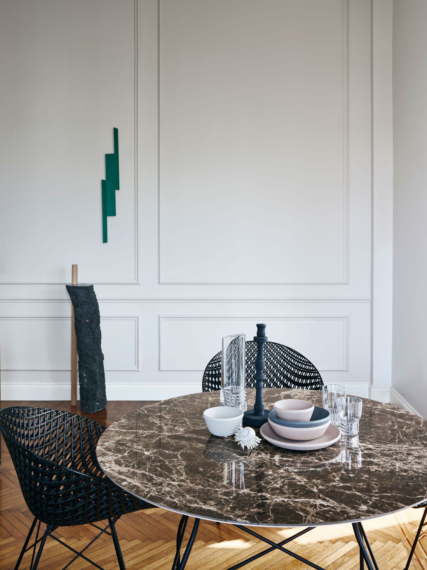 Glossy Tisch marmoriertes Steinzeug Kartell