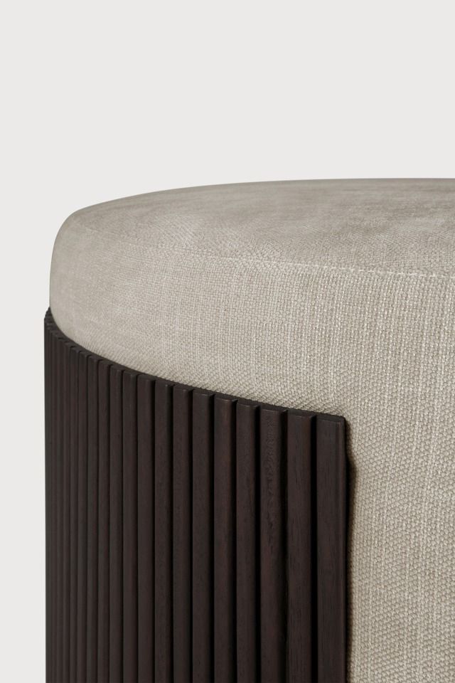 Roller Max Pouf Mahagoni dunkelbrau / Stoff Rice Ethnicraft