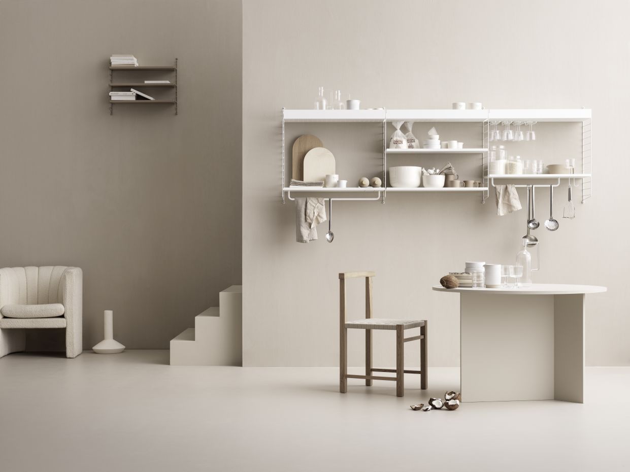 String Küche Wand Regalsystem B String Furniture Beige - Beige