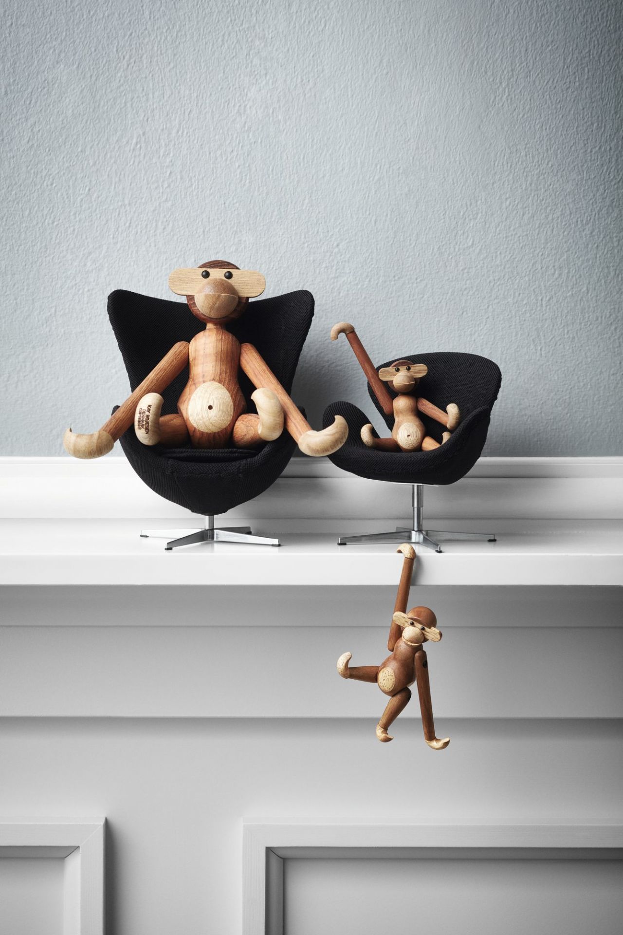Affe mini Holzfigur Teak Kay Bojesen