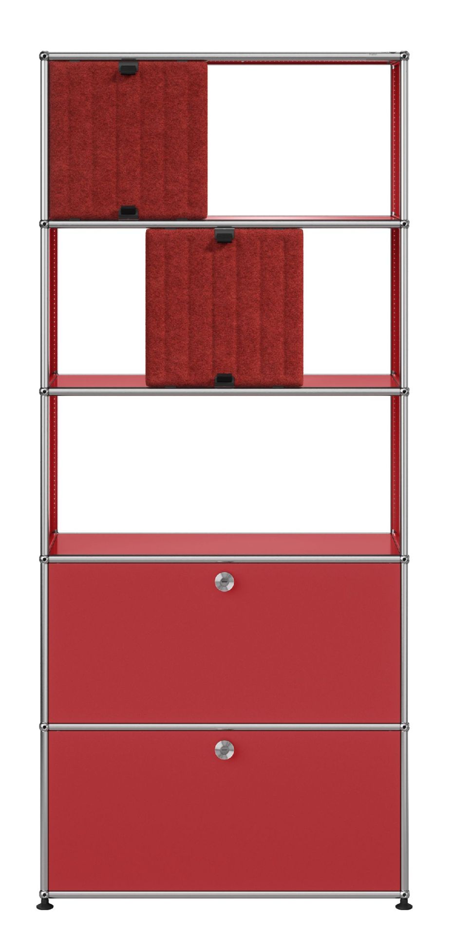 USM Haller Regal mit Soft Panels M69 Rubinrot-Rot