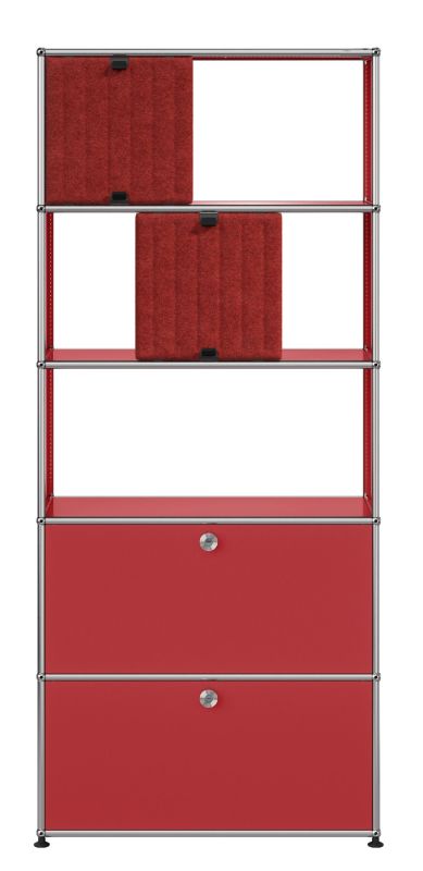 USM Haller Regal mit Soft Panels M69 Rubinrot-Rot