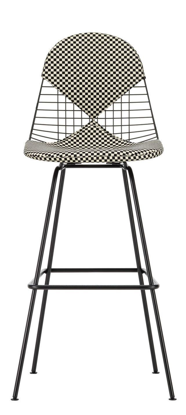 Eames Wire Bar Stool Barhocker High mit Sitz- und Rückenpolster Vitra