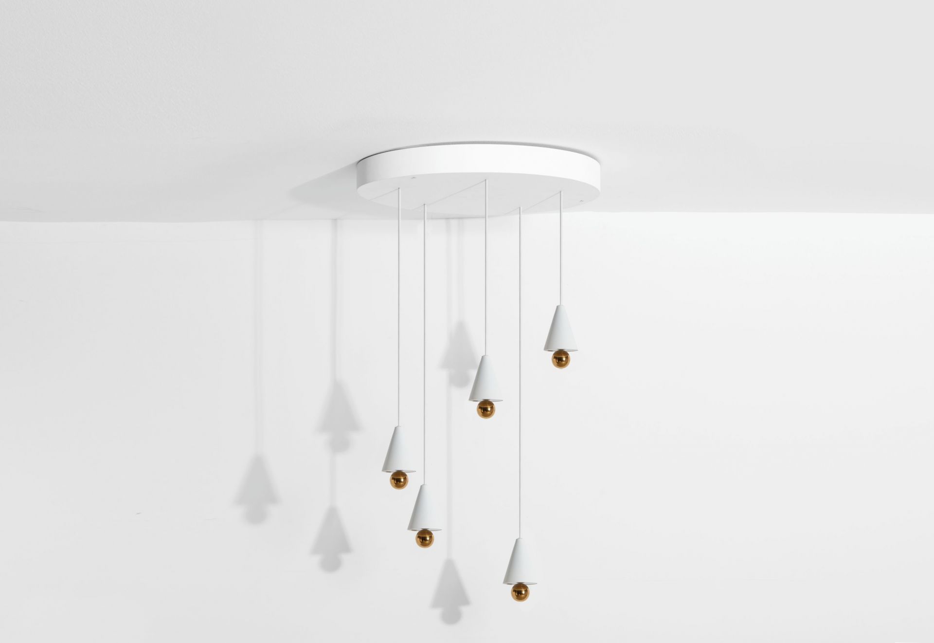 Cherry Pendant light Pendelleuchte 5-er Set Runde Platte Petite Friture Weiß