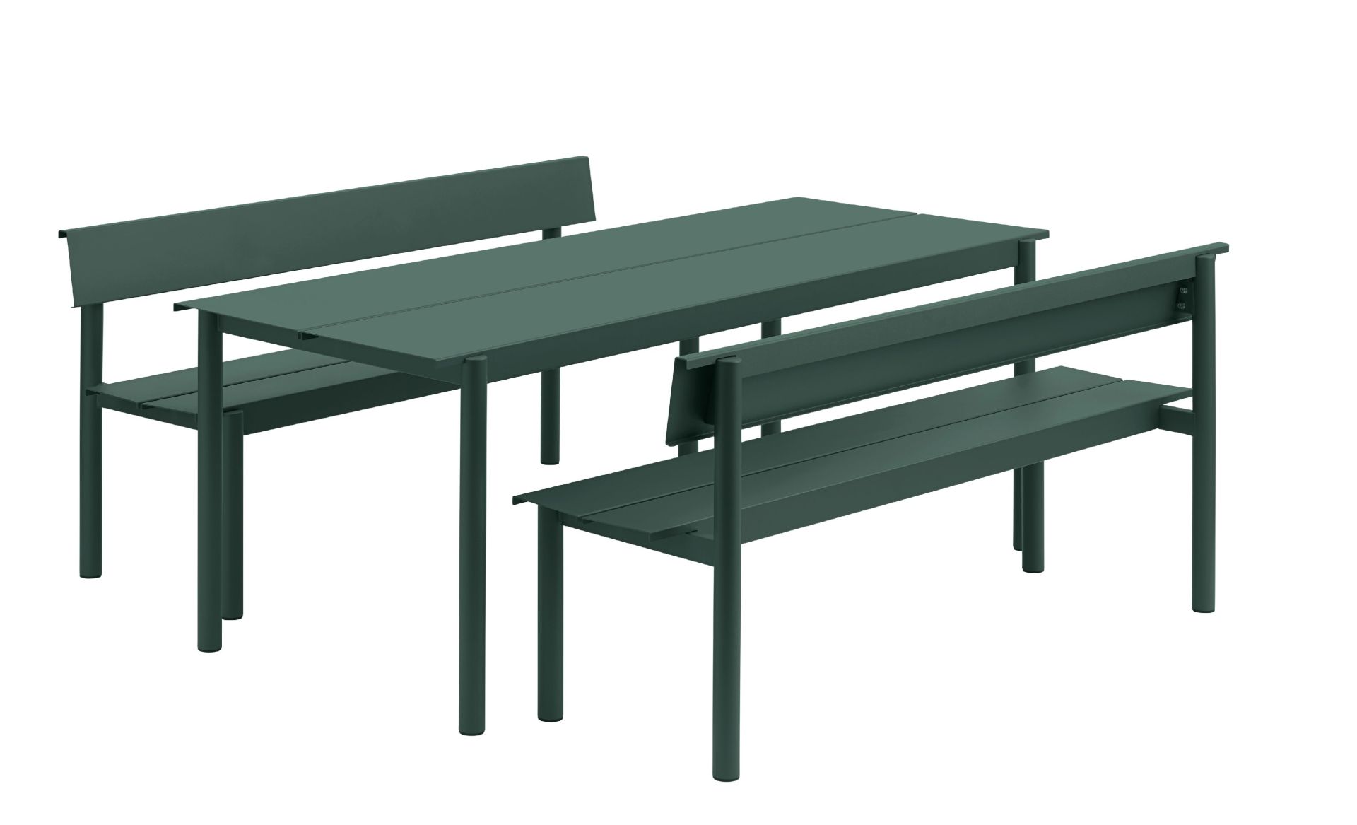 Linear Steel Bench Outdoor Bank mit Rückenlehne 110x34 cm Muuto 