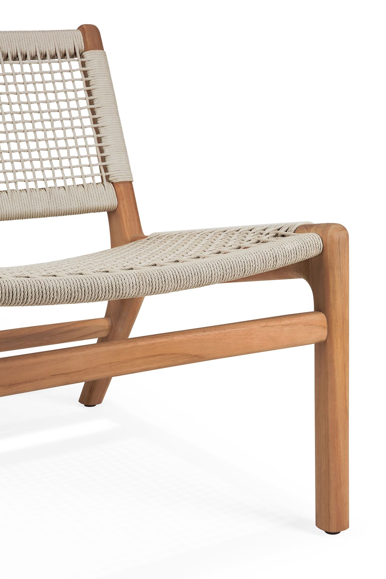 Jack Woven Outdoor Loungsessel Teak Kordel Beige Ethnicraft