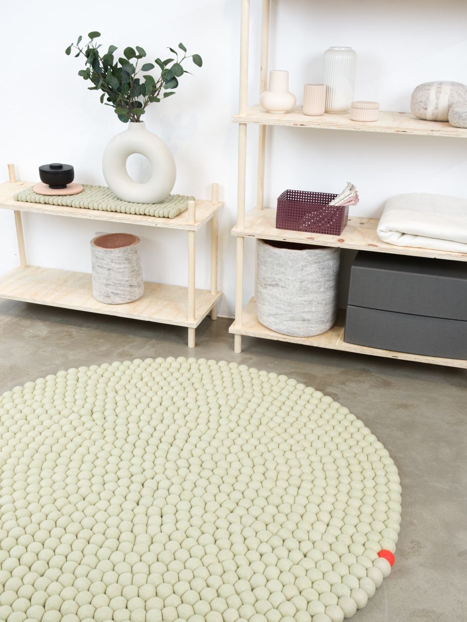 Big One Rund Filzteppich Ø 160 cm myfelt Grünbeige