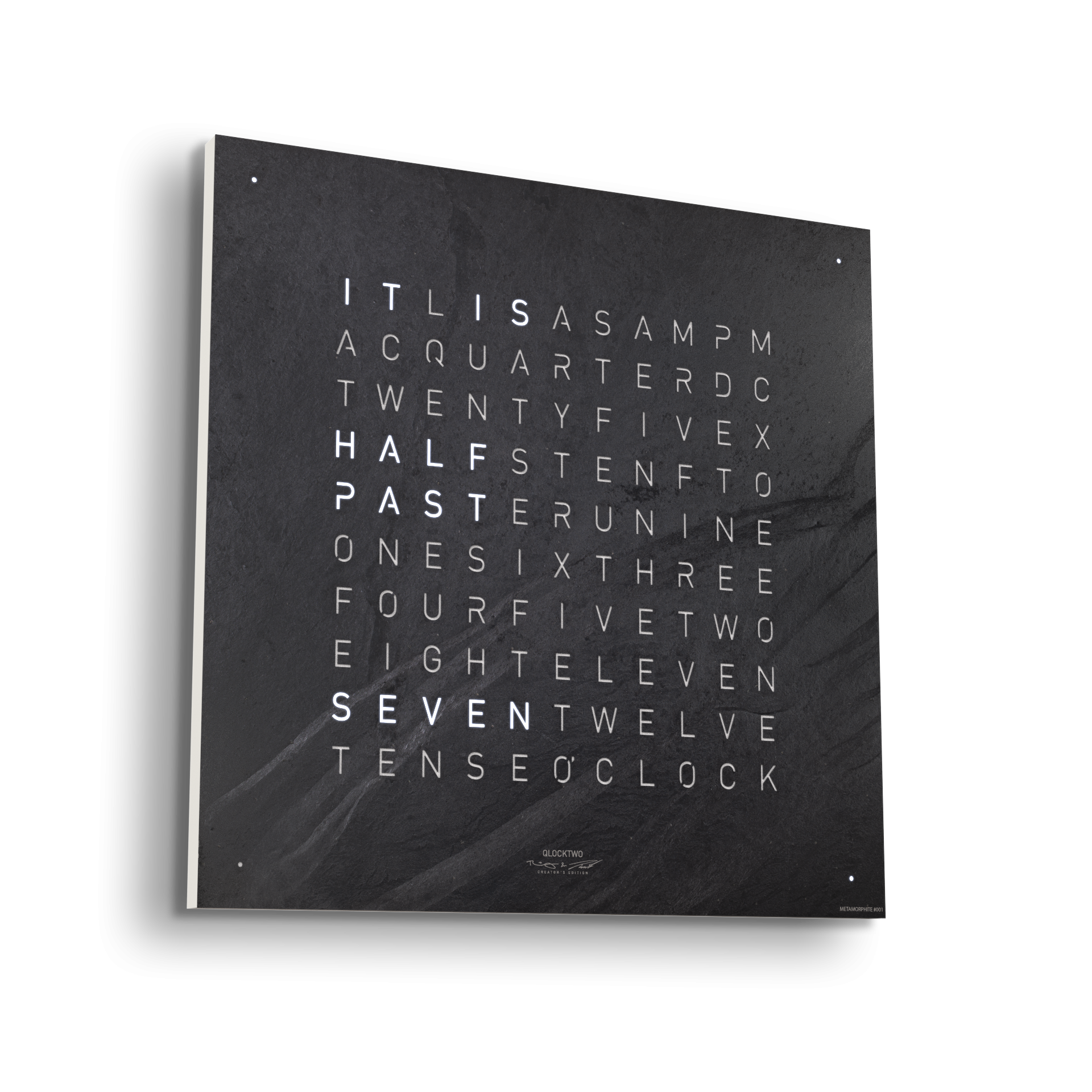 Earth 45 Creator's Edition Wanduhr / Zeitobjekt Englisch QLOCKTWO