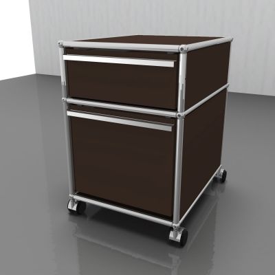 USM Haller Rollcontainer mit Hängeregistratur – braun