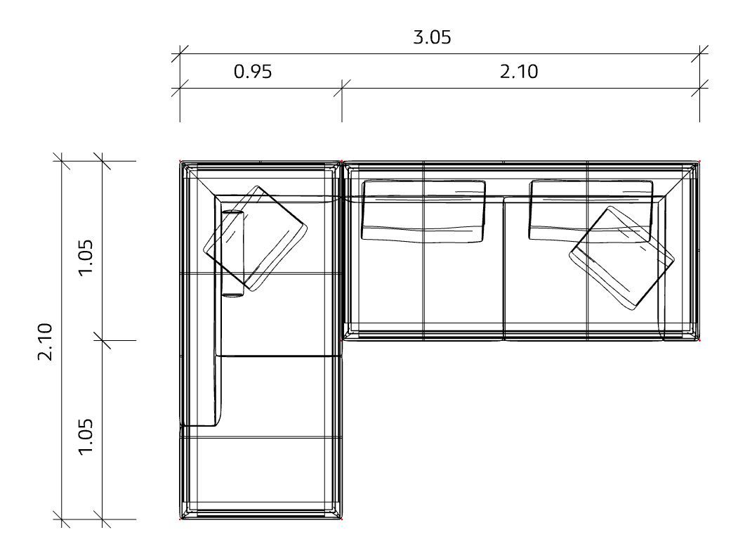 Jaan Living 3 Sitzer Sofa mit 2 Rückenkissen, 2 Komfortkissen & 2 Komfortrollen Kombi Q21 Walter Knoll 