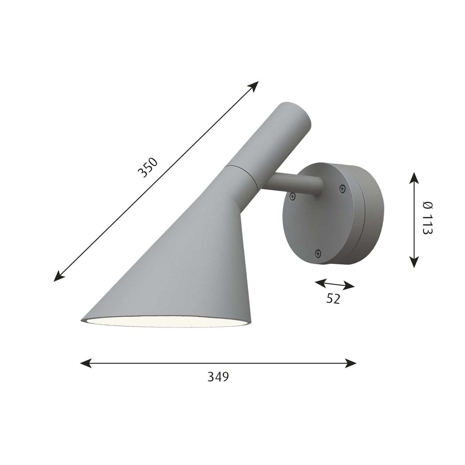 AJ 50 Outdoor Wandleuchte Aluminium Louis Poulsen