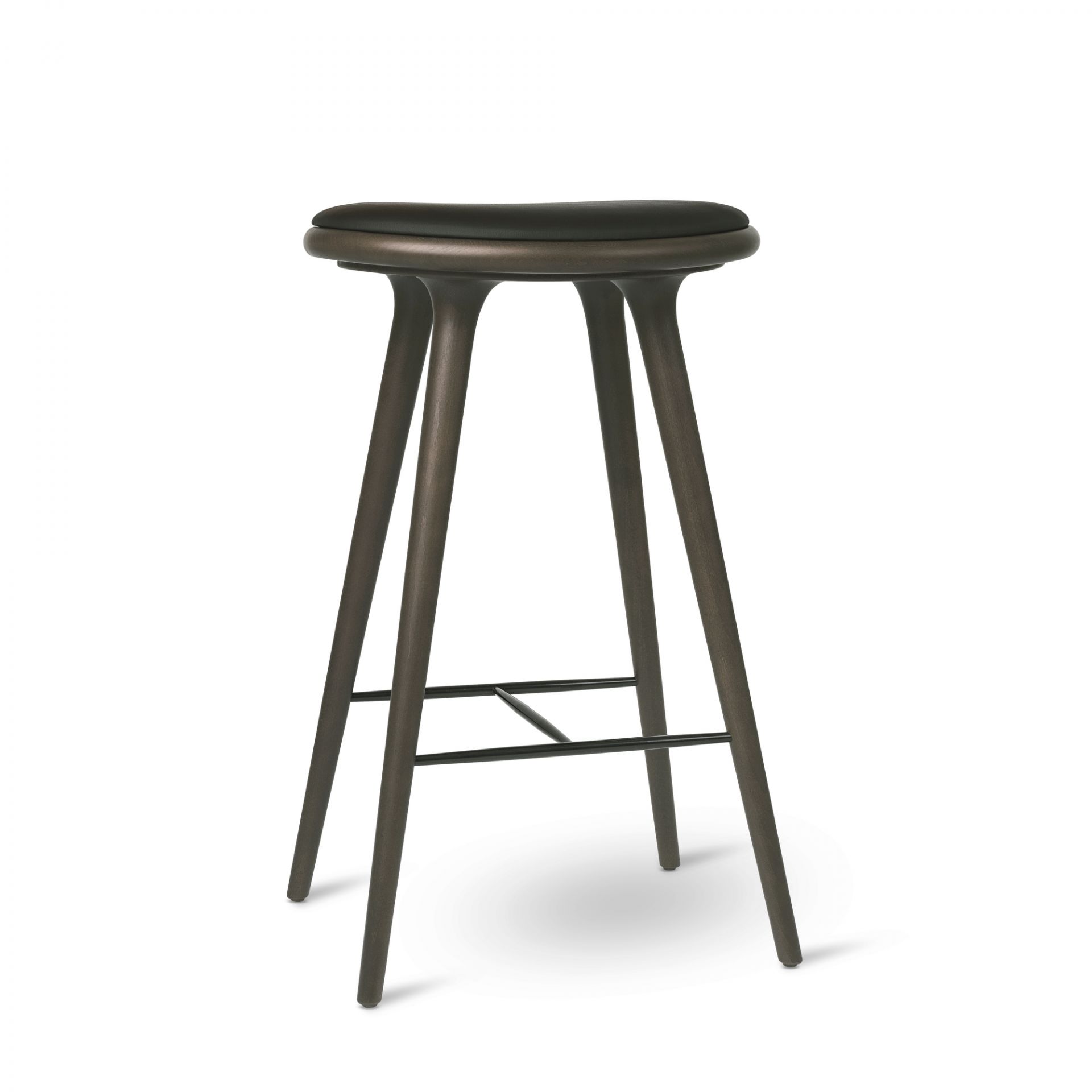 Stool Hocker / Barhocker Sirka Grau gefärbte massive Buche Mater