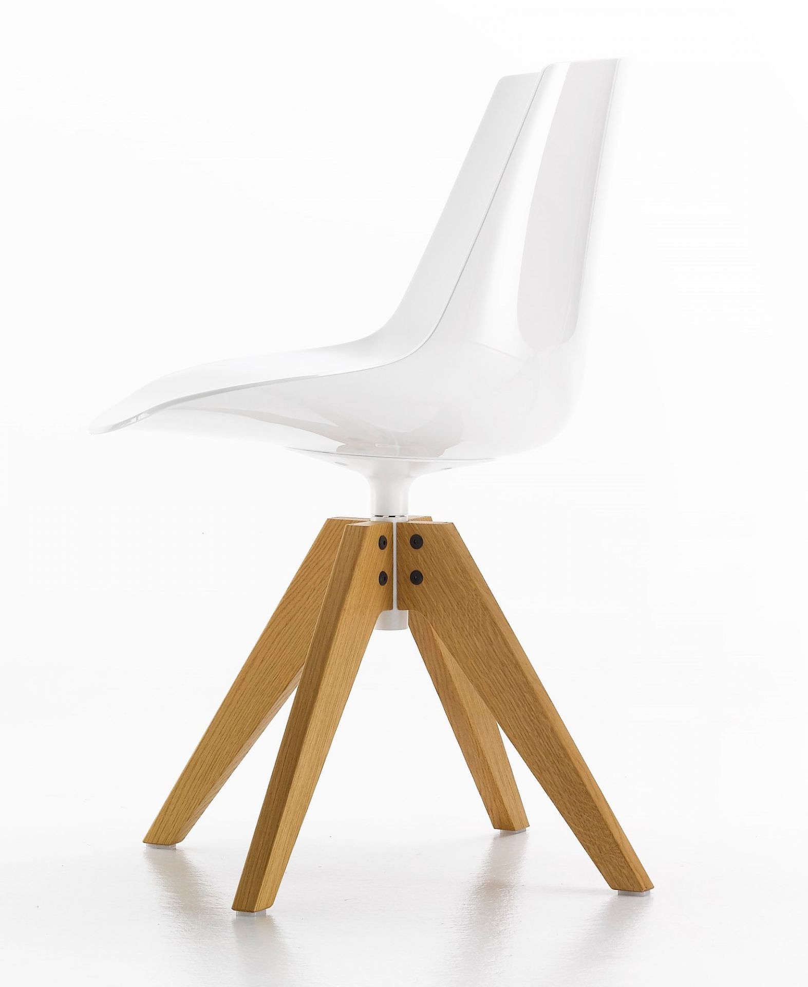 Flow Chair Stuhl Vierfußgestell VN Eiche MDF Italia-Weiß
