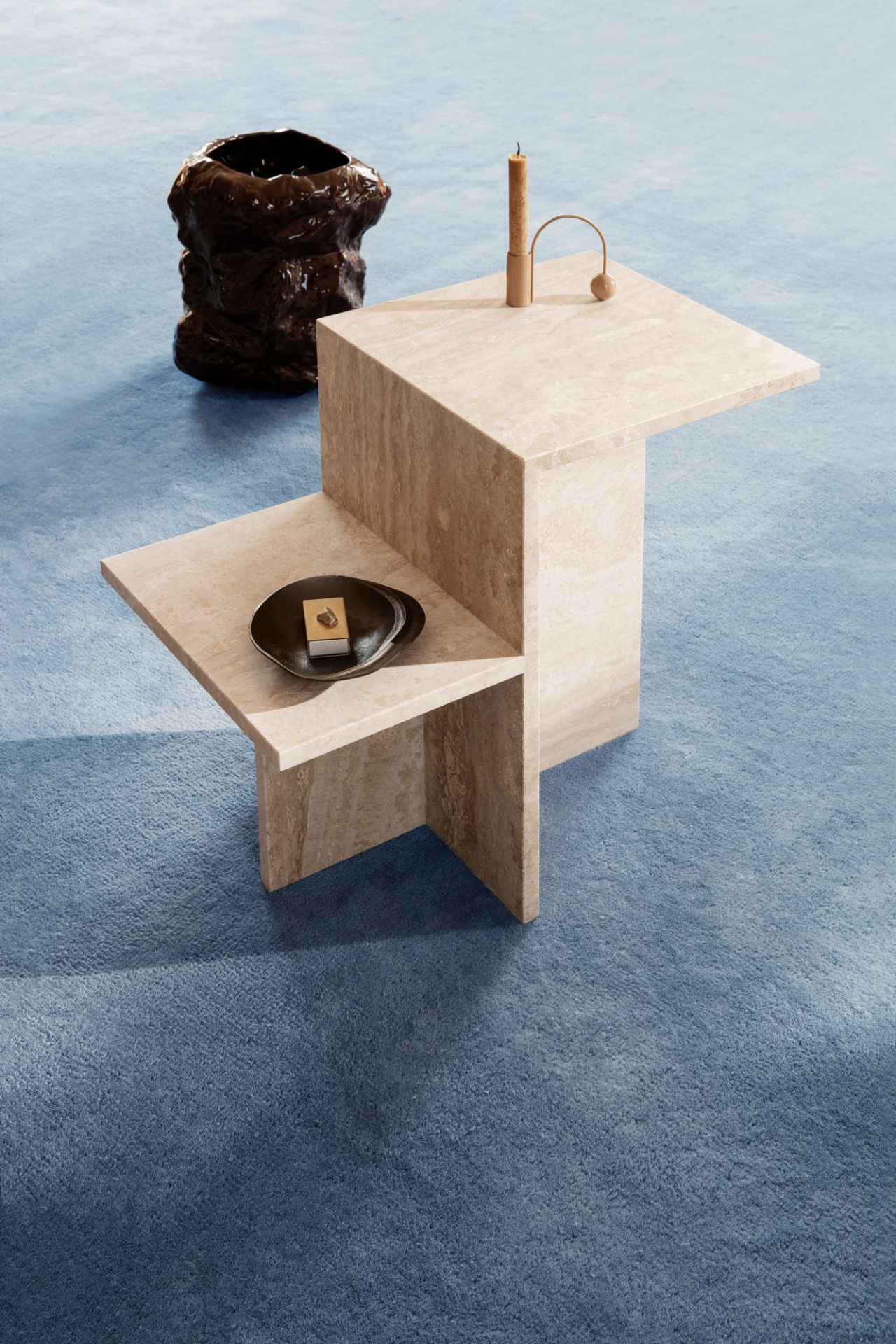 Distinct Side Table - Travertine Beistelltisch Ferm Living
