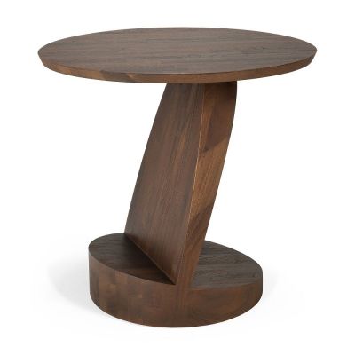 Oblic Beistelltisch rund Teak Ethnicraft