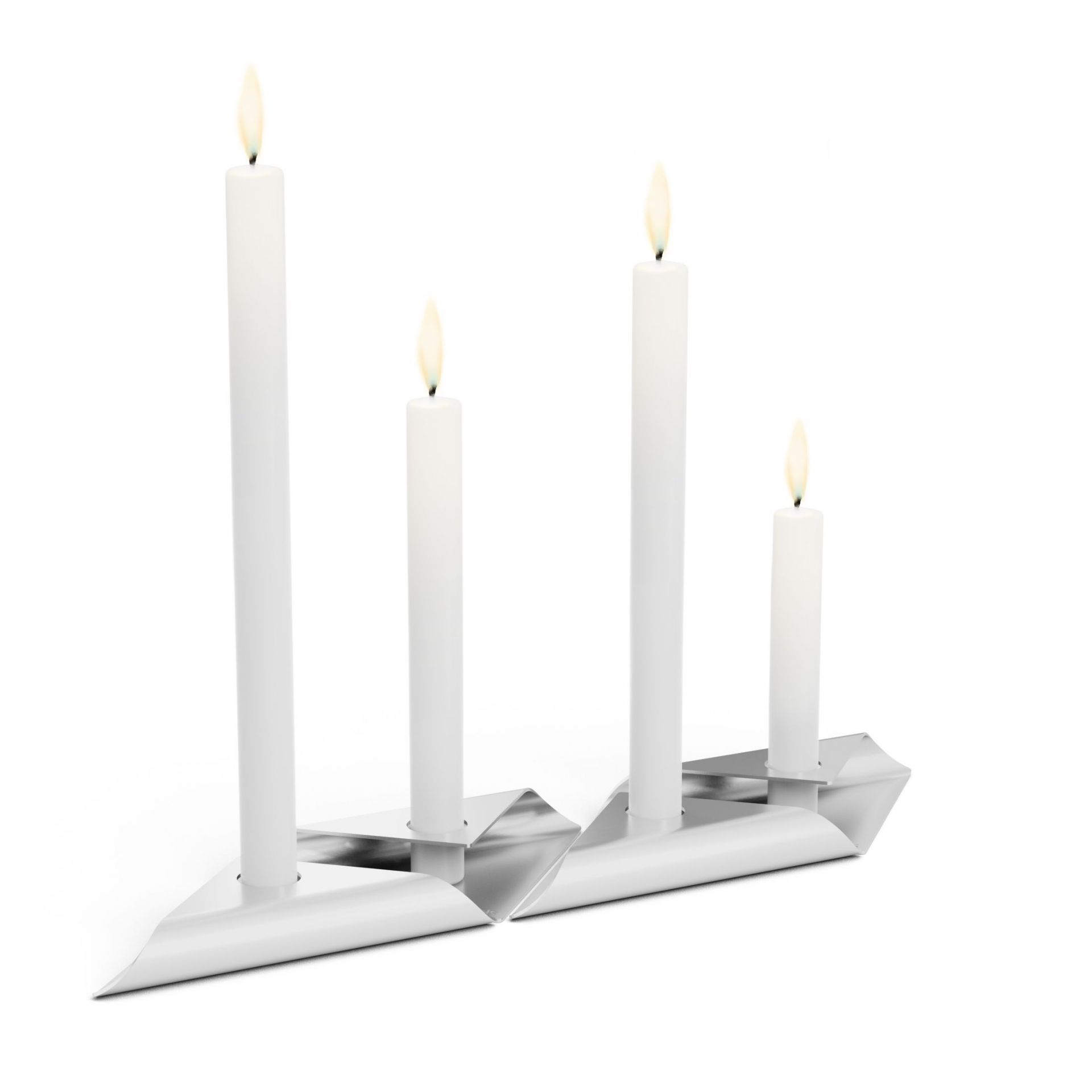 Square Candle Kerzenständer 4er Set silber Höfats EINZELSTÜCK