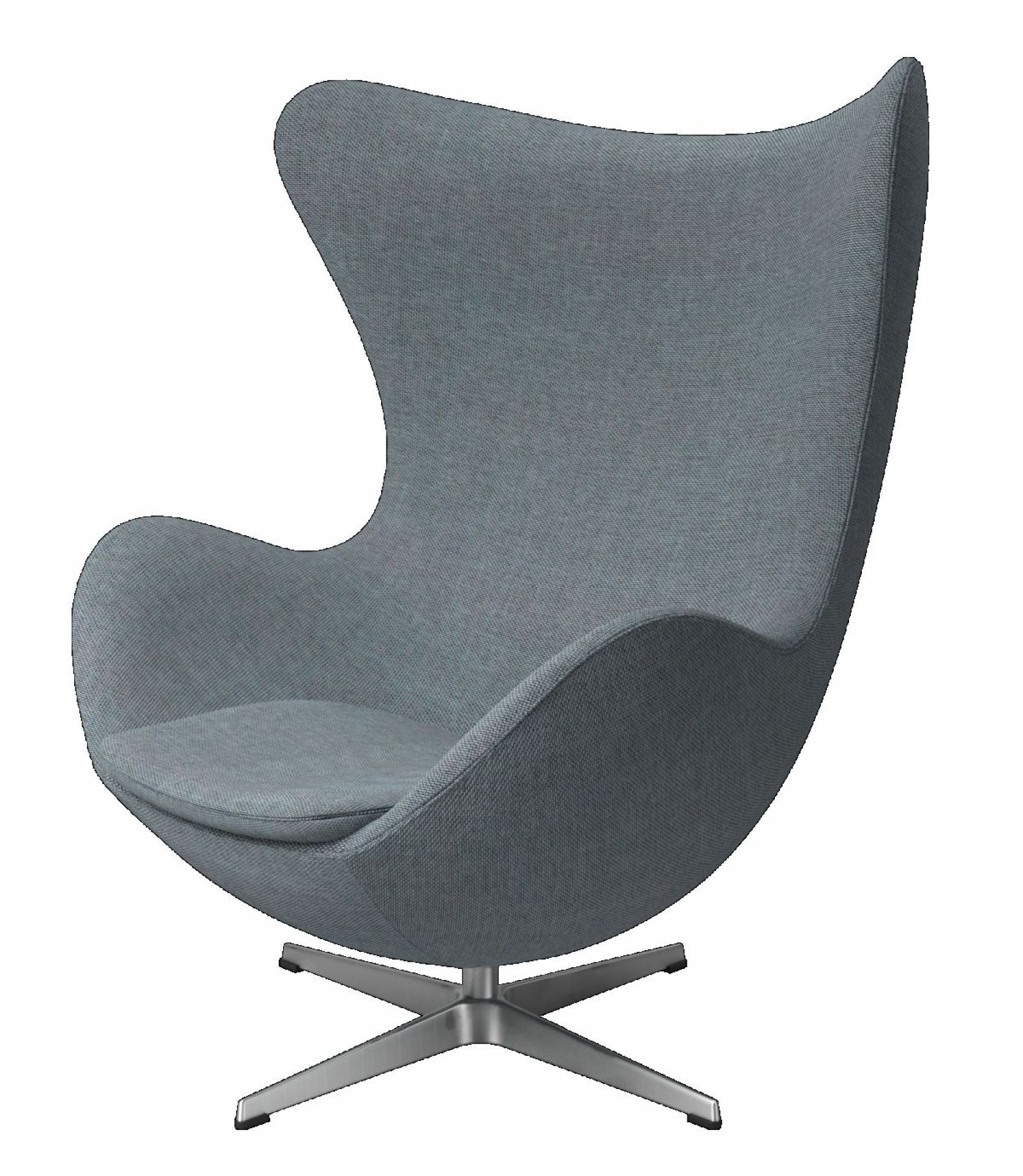 Egg Chair mit Hocker Re-wool Textile Stoff Hellblau/Natur Fritz Hansen