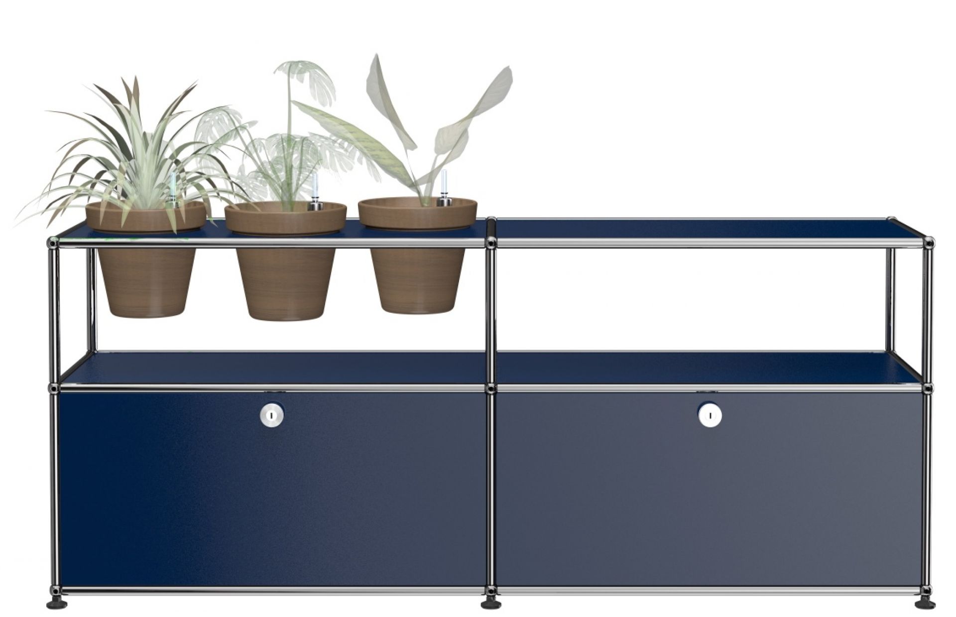 Pflanzenwelten Sideboard Konfiguration 1 USM Haller Stahlblau
