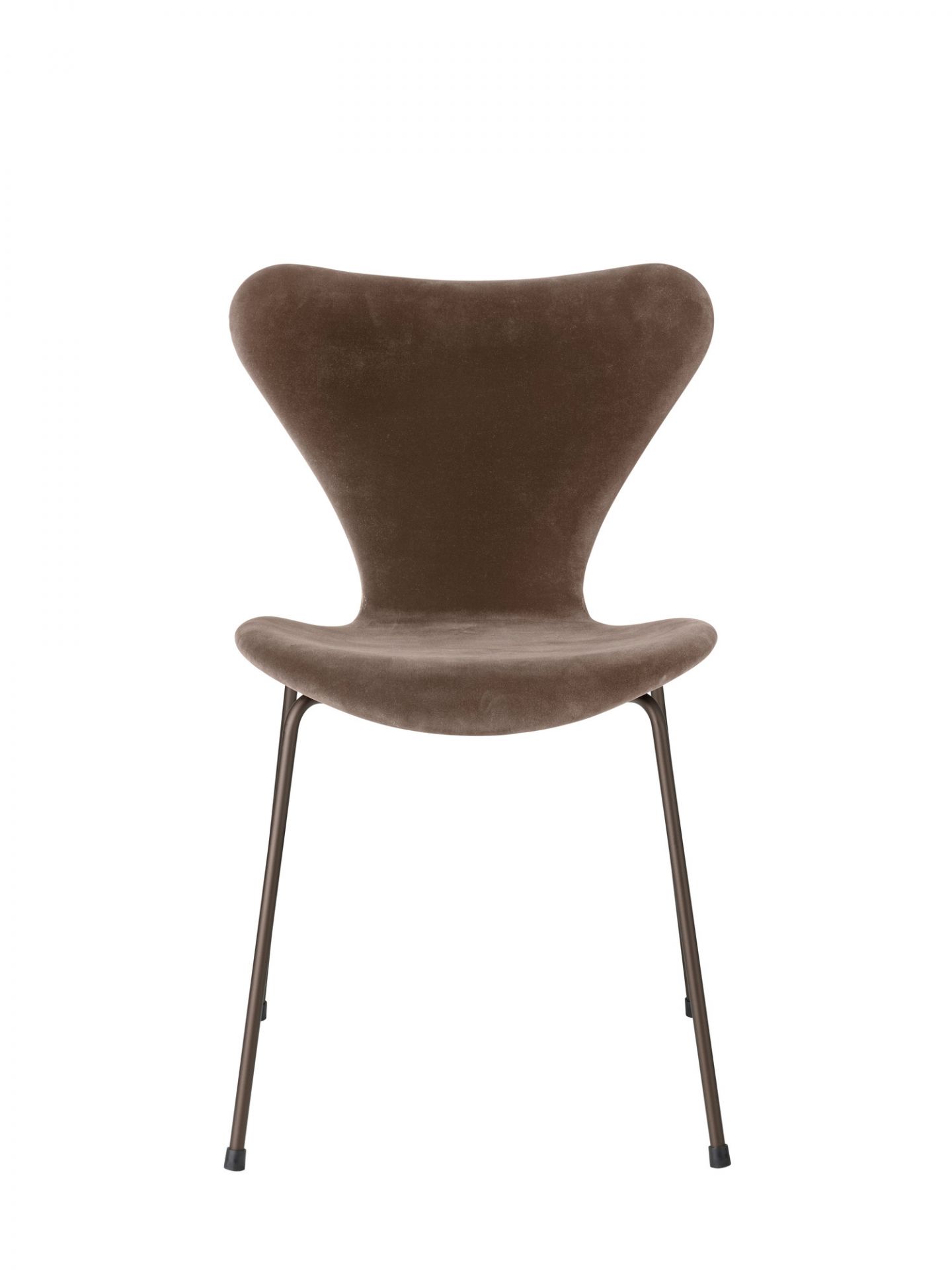 Series 7 3107 Belfast Stuhl Vollpolster Samt Fritz Hansen grau braun