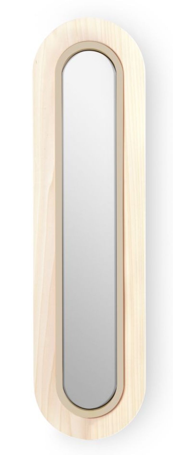 Lens LED Wandleuchte oval gestreckt Metallring in elfenbeinweiß LZF Lamps