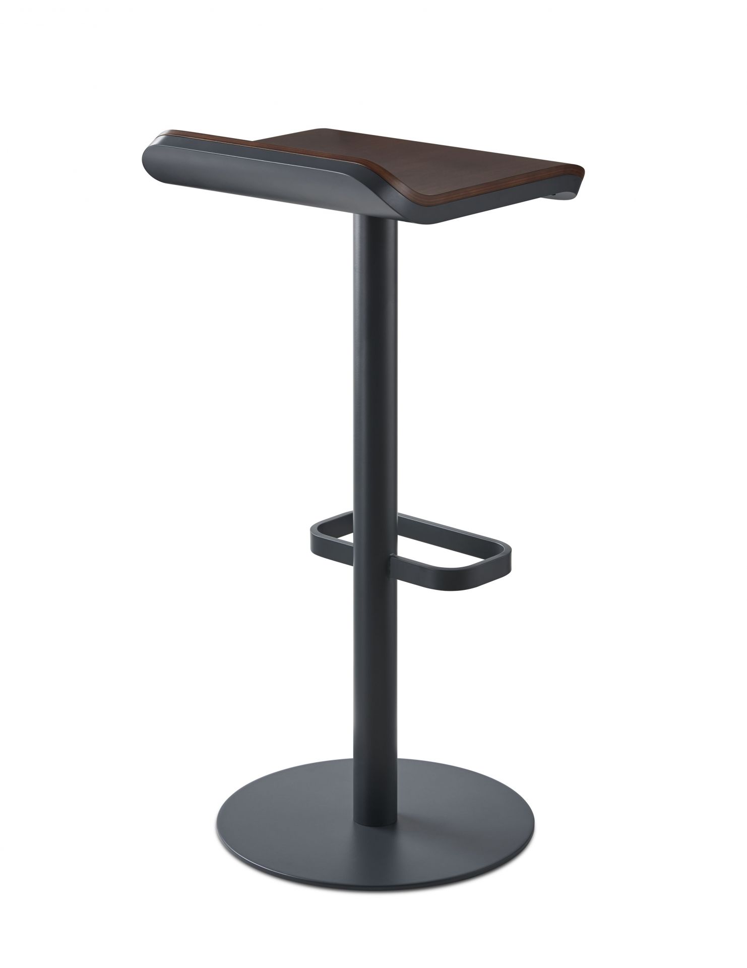 ED Barhocker statisch Anthrazit / Walnuss Moree Moree ED Barhocker in Anthrazit und Walnuss, moderner Design Hocker mit Fußstütze.