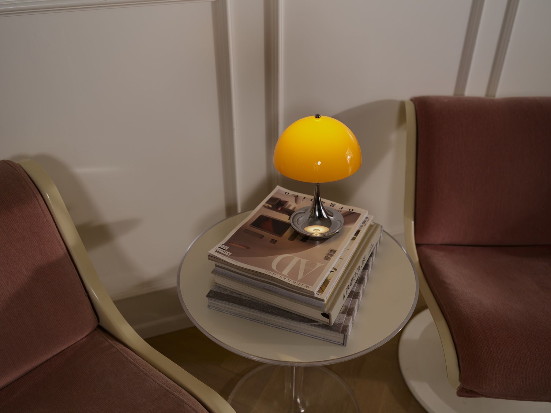 Panthella 160 Portable Lamp Chrom Tischleuchte / Akkuleuchte Louis Poulsen