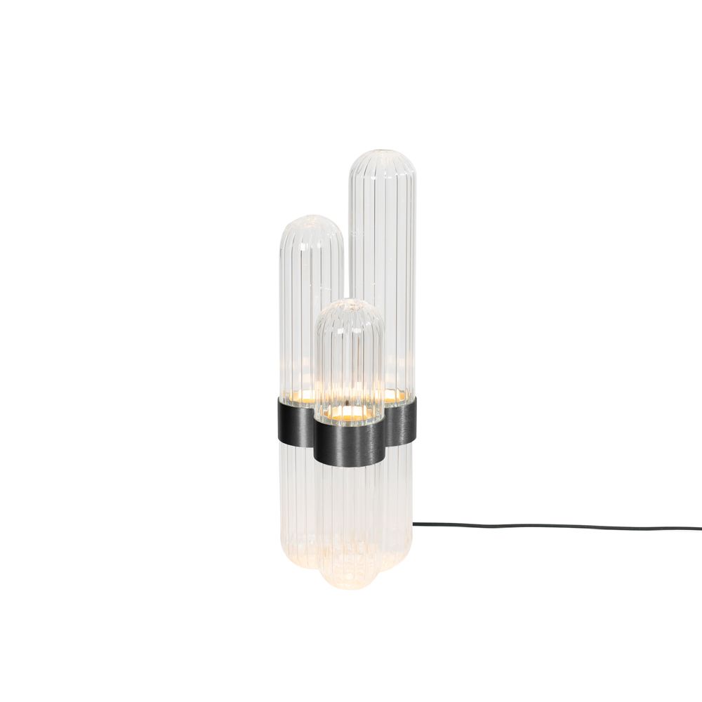Cactus Stehleuchte small Transparent/schwarz festverbaute LED 1600lm Pulpo