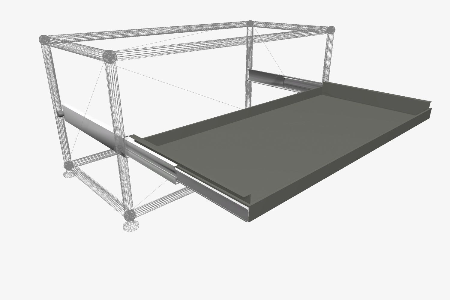 USM Haller Ausziehtablar Ersatzteil in Mittelgrau, 39,5 x 50 cm, für modulare Möbel.