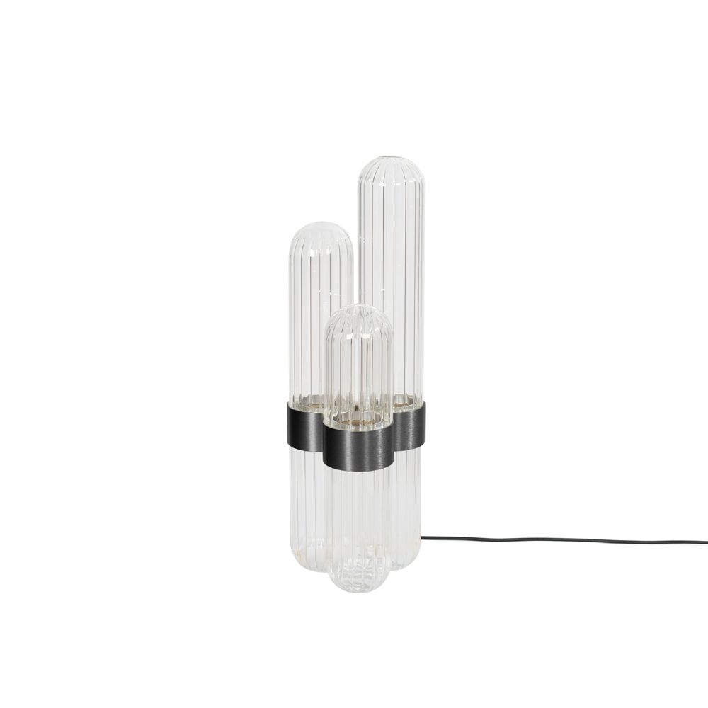 Cactus Stehleuchte small Transparent/schwarz festverbaute LED 1600lm Pulpo