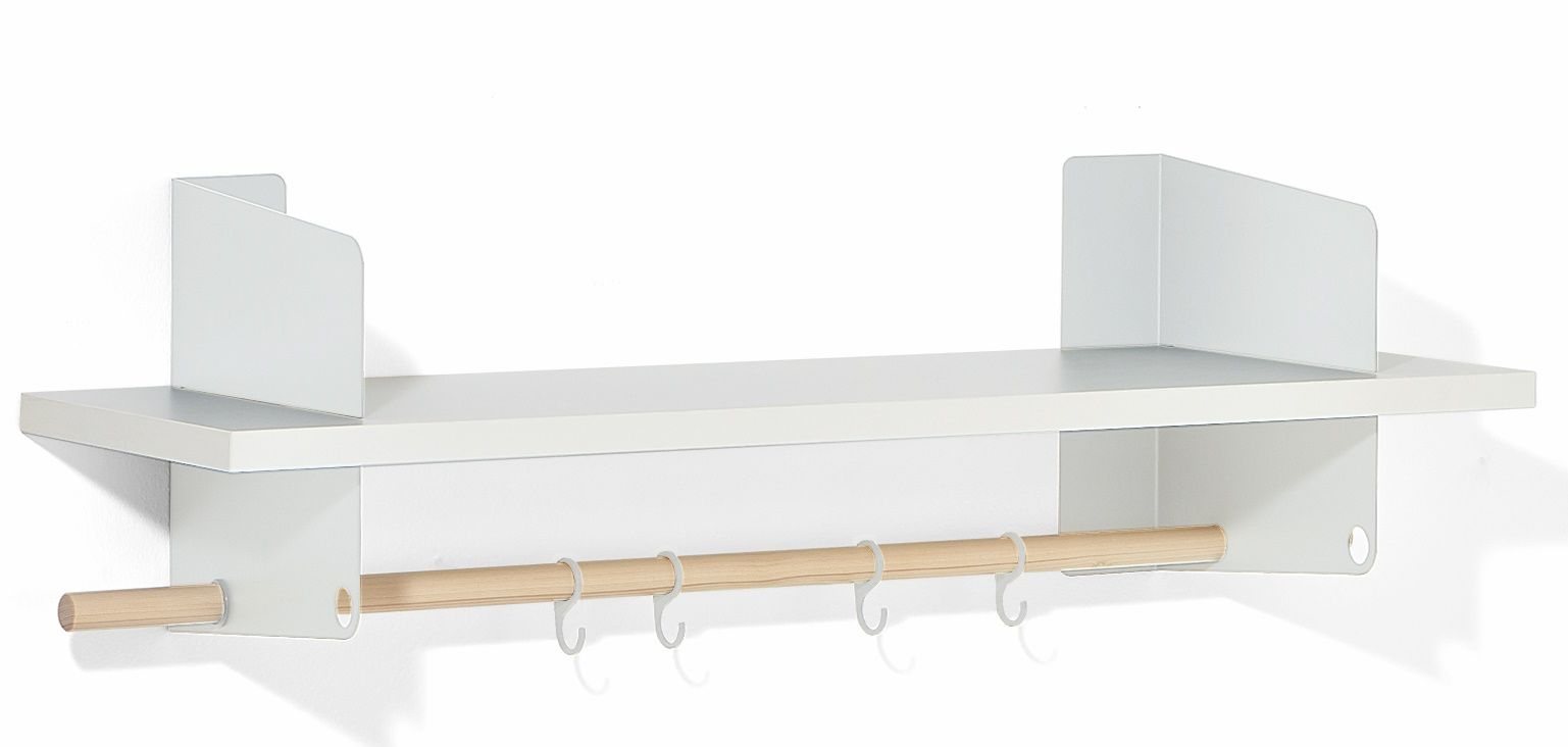 Atelier Wandregal / Garderobe mit Stange und 4 Haken Richard Lampert