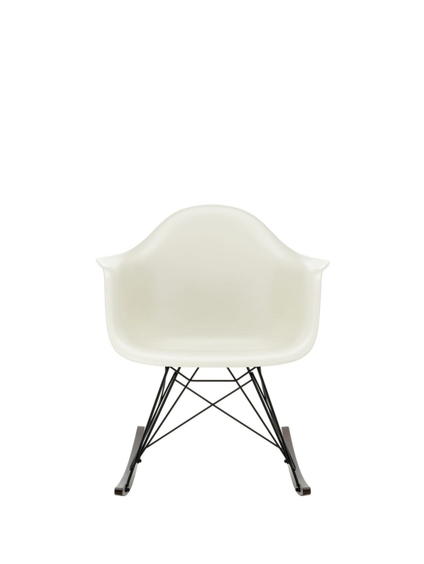 Vitra Eames Plastic Arm Rocking Chair RAR Schaukelstuhl Ahorn dunkel-Schwarz-Weiss