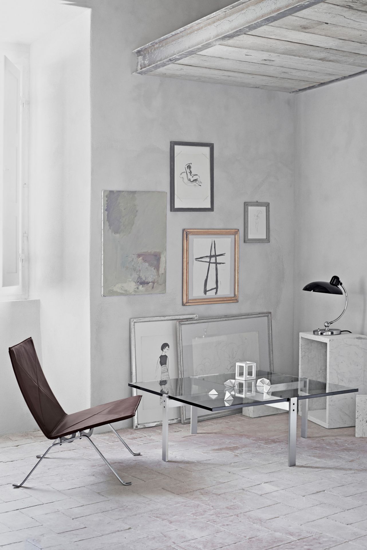 6631 T Luxus Tischleuchte KAISER idell Fritz Hansen weiß