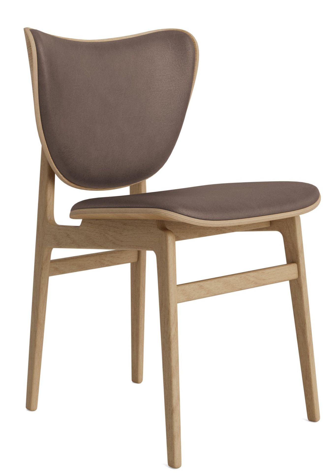 Elephant Dining Chair Stuhl Lederbezug Norr11 Leder Dunkelbraun - Eiche natur