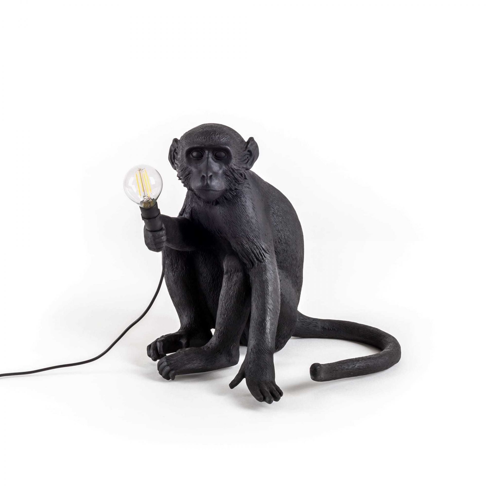 Monkey sitzend Indoor / Outdoor Tischleuchte schwarz Seletti