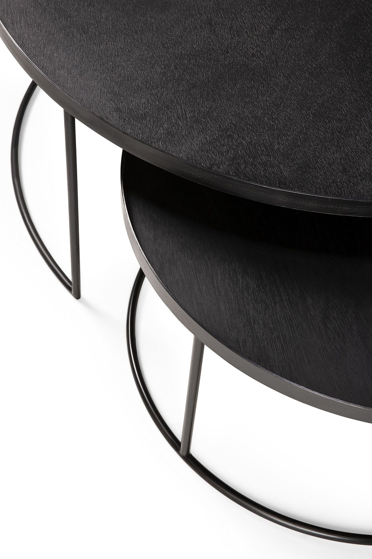 Couchtisch 2-er Set Schwarz Rund L/XL Ethnicraft