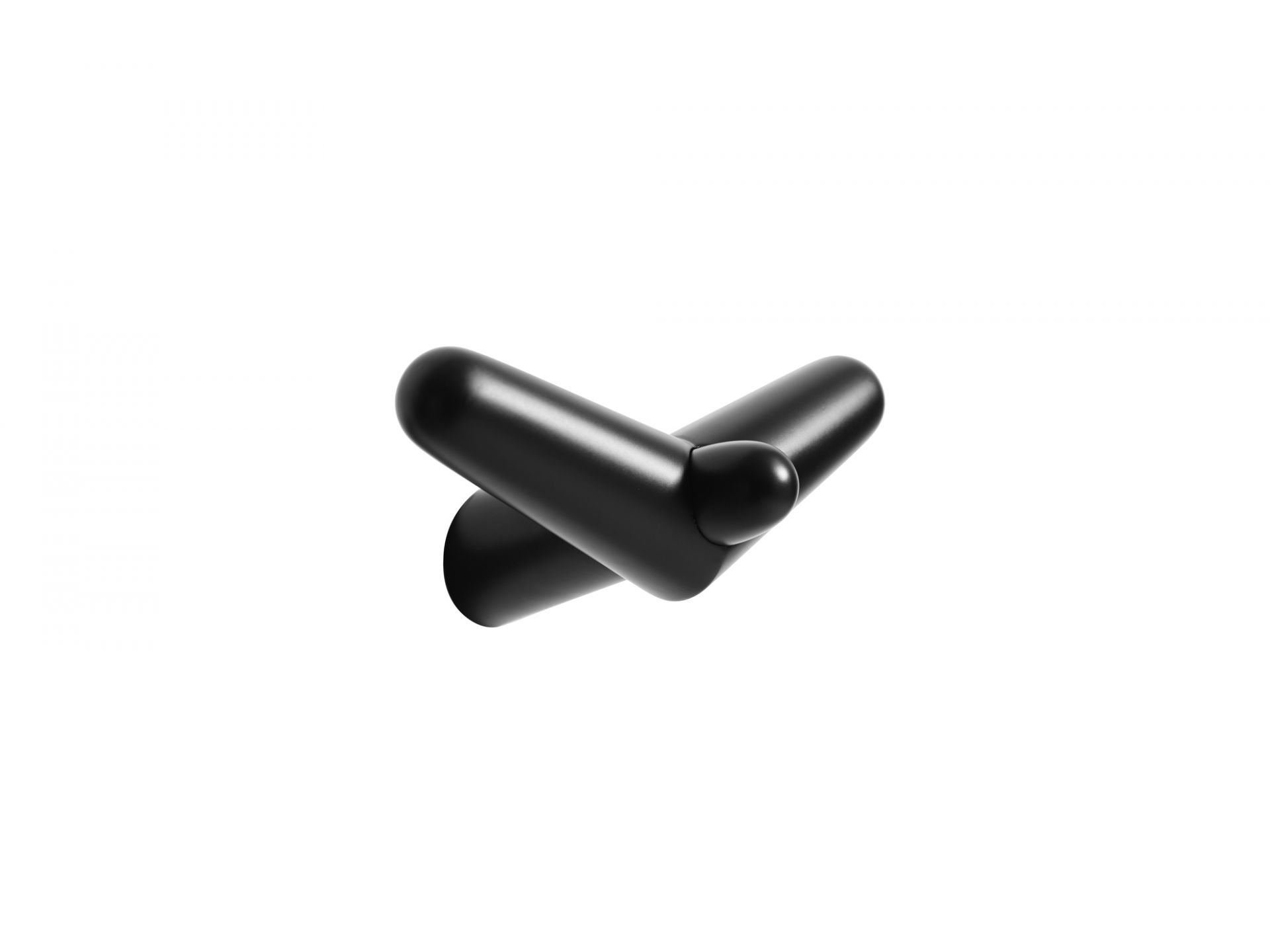 Tail Wing Haken Medium Schwarz Lackierte Birke Woud EINZELSTÜCK