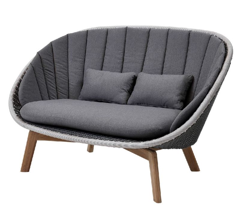 Peacock Outdoor 2-Sitzer Sofa Faser mit Kissen grau Cane-Line