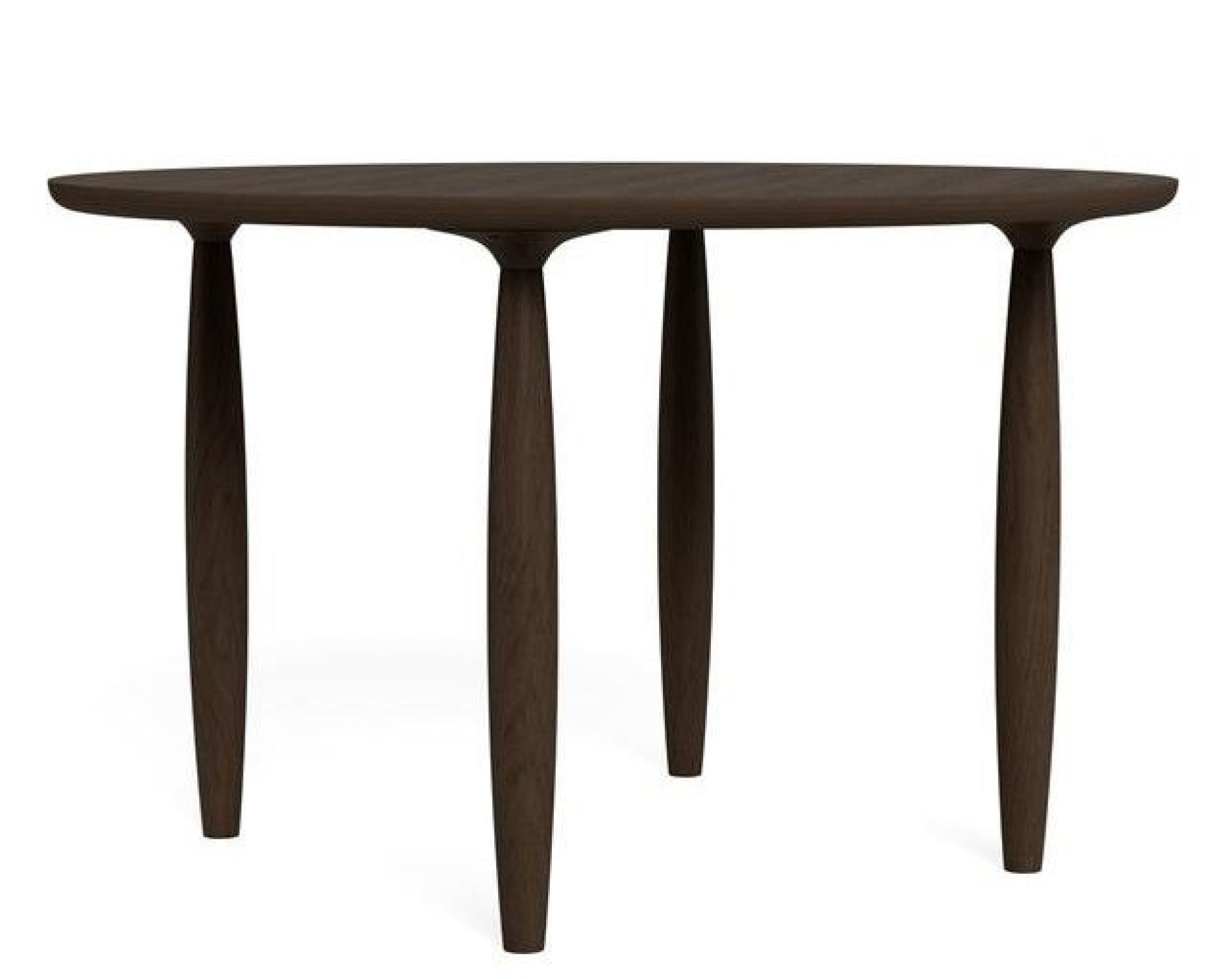 Oku Esstisch rund von Norr11, Eiche dunkel geräuchert, moderner Holztisch für Esszimmer.