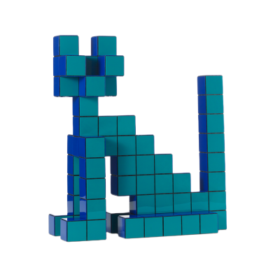Panton Cubes Cat Duoton Skulptur / Tierfigur Vitra